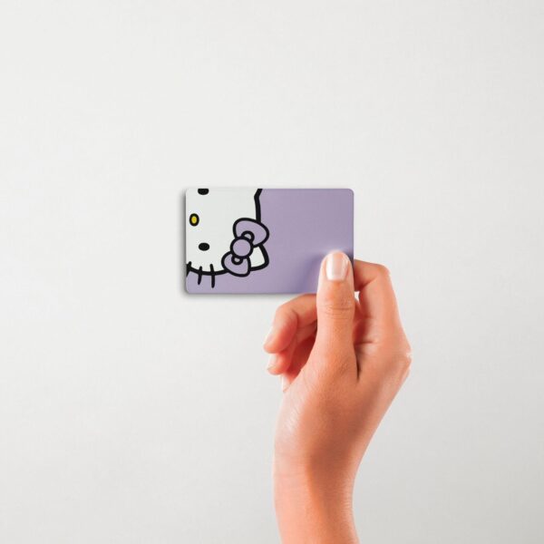 Card Skin Hello Kitty Minimalist Purple Sanrio Sticker Cute Card Decal Glossy - Image 5