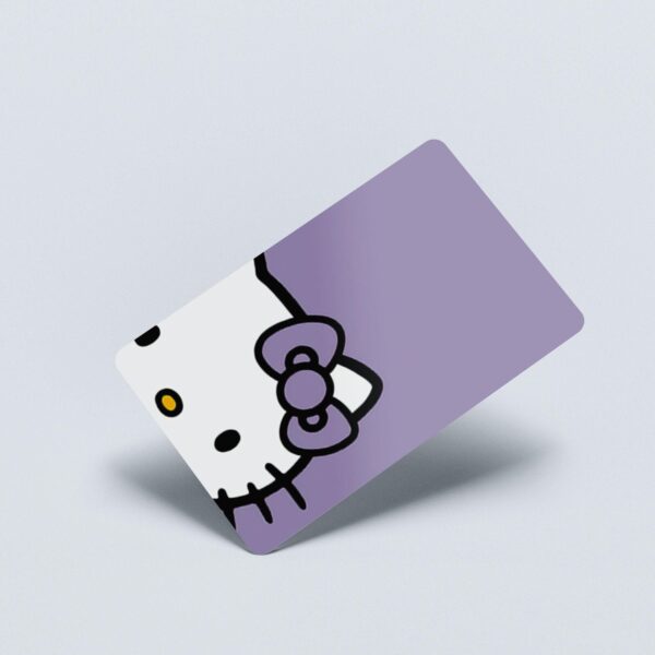 Card Skin Hello Kitty Minimalist Purple Sanrio Sticker Cute Card Decal Glossy - Image 6