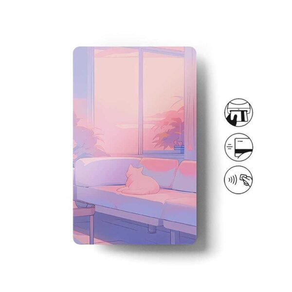 Card Skin Cute Anime Cat Pastel Lofi Vaporwave Aesthetic Y2K Retro Sticker 90's