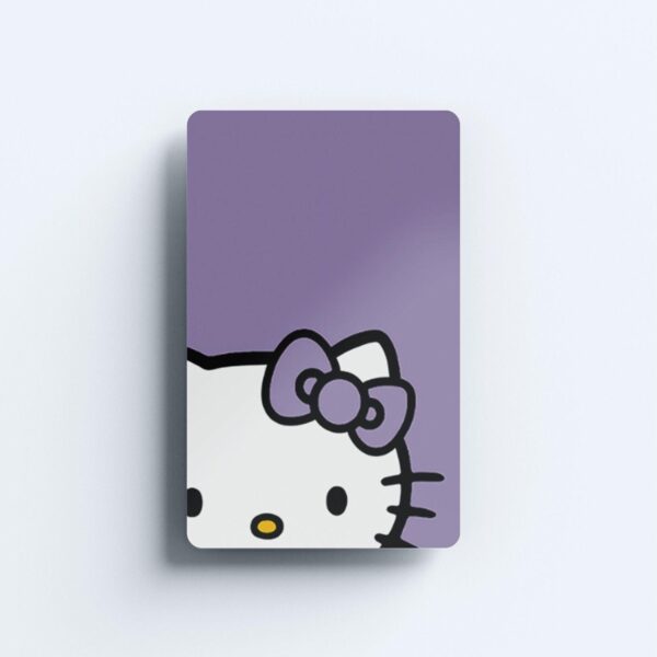 Card Skin Hello Kitty Minimalist Purple Sanrio Sticker Cute Card Decal Glossy - Image 8