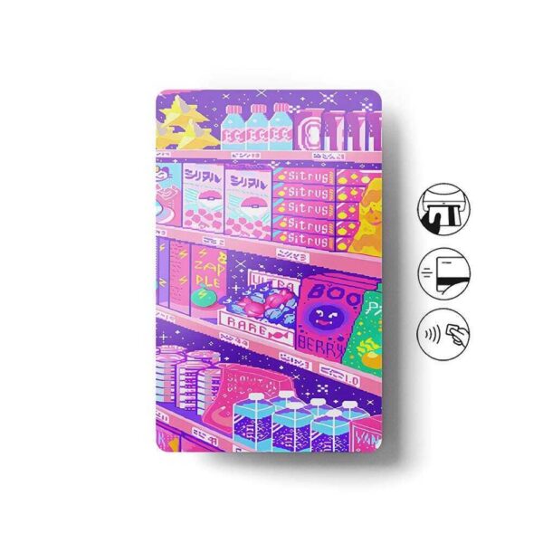 Card Skin Anime Poke Mart Cute Credit Card Sticker Lofi Vaporwave Pokemon