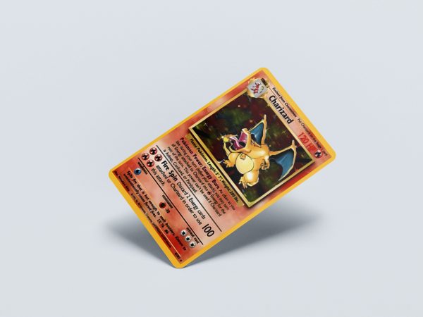 Card Skin Charizard Pokemon Base Set Trading Card Game Credit Card Sticker Decal Skin Glossy or Holographic TCG Chip Cut - Image 4