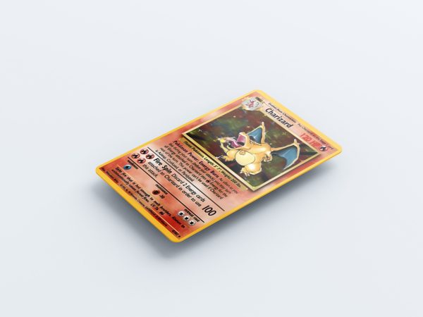 Card Skin Charizard Pokemon Base Set Trading Card Game Credit Card Sticker Decal Skin Glossy or Holographic TCG Chip Cut - Image 5