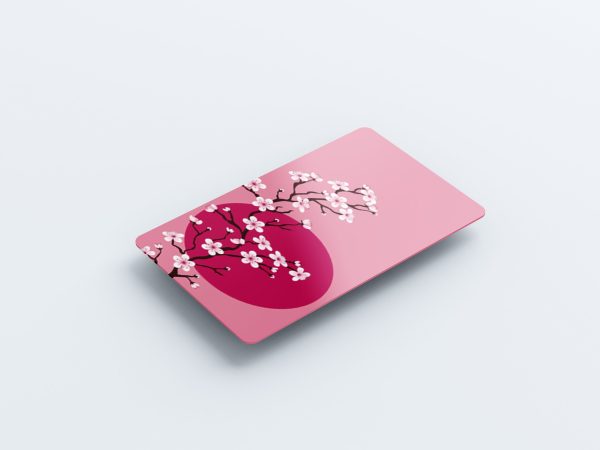 Card Skin Cherry Blossom Trees Credit Card Sticker Cute Japanese Flag Decal Skin Glossy or Holographic Chip Cut Custom Card Wrap - Image 5