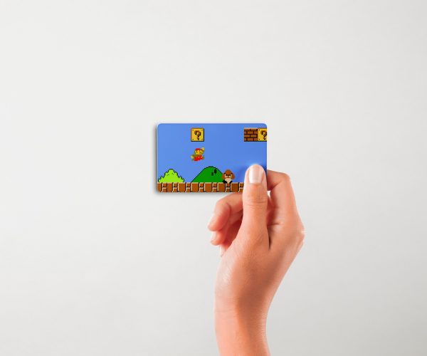 Card Skin Super Mario Credit Card Sticker Old School Game Skin Glossy or Holographic Cute Custom Card Credit Card Cover Chip Cut - Image 3