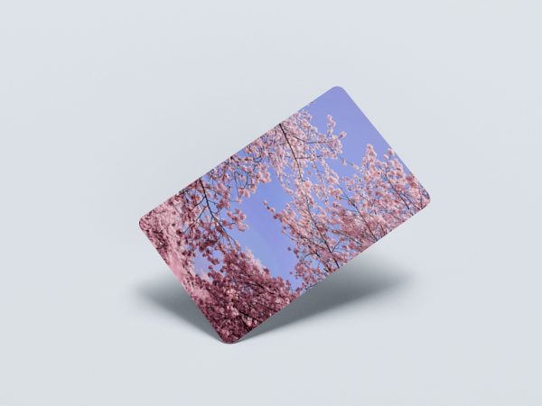 Card Skin Cherry Blossom Trees Credit Card Sticker Cute Pink and Purple Decal Skin Glossy or Holographic Chip Cut Custom Japanese Card Wrap - Image 4