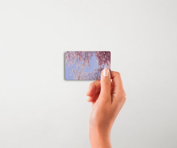 Card Skin Cherry Blossom Trees Credit Card Sticker Cute Pink and Purple Decal Skin Glossy or Holographic Chip Cut Custom Japanese Card Wrap - Image 3