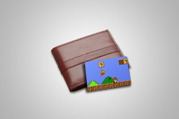 Card Skin Super Mario Credit Card Sticker Old School Game Skin Glossy or Holographic Cute Custom Card Credit Card Cover Chip Cut - Image 2