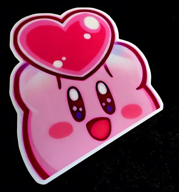 Classic Kirby Holding Heart Peeker Sticker 5In Decal Glossy Waterproof for Laptops, Phone, Skateboard, Water Bottles, Cars, Windows - Image 5