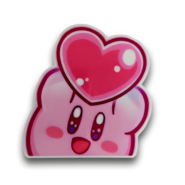 Classic Kirby Holding Heart Peeker Sticker 5In Decal Glossy Waterproof for Laptops, Phone, Skateboard, Water Bottles, Cars, Windows - Image 6