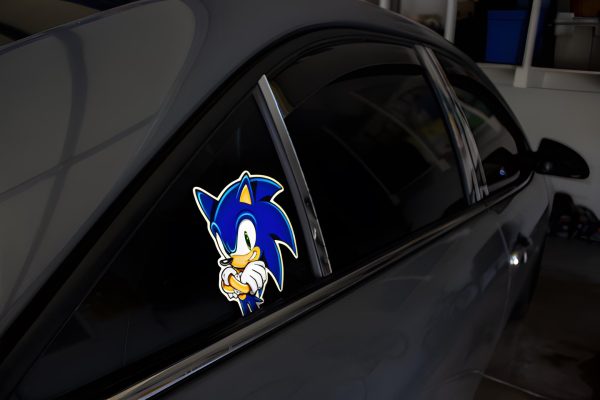 Sonic Sega 5In Car Peeker Decal Glossy or Holographic Waterproof for Laptops, Phone, Skateboard, Water Bottles, Cars, Windows - Image 5