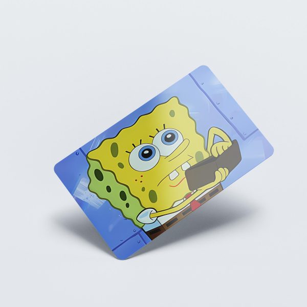 Card Skin Sponge Wallet Meme Sticker Funny Cartoon Bikini Bottom Decal Glossy or Holographic Chip Cut Custom Card Wrap - Image 3