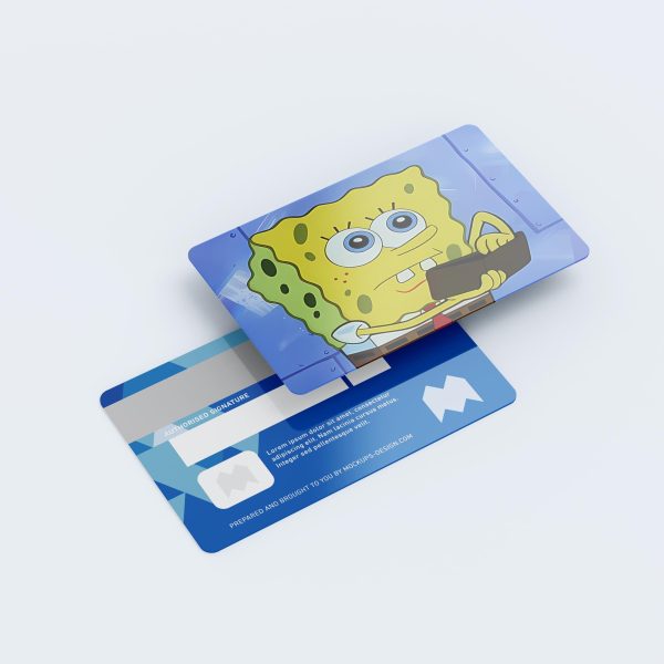 Card Skin Sponge Wallet Meme Sticker Funny Cartoon Bikini Bottom Decal Glossy or Holographic Chip Cut Custom Card Wrap - Image 2