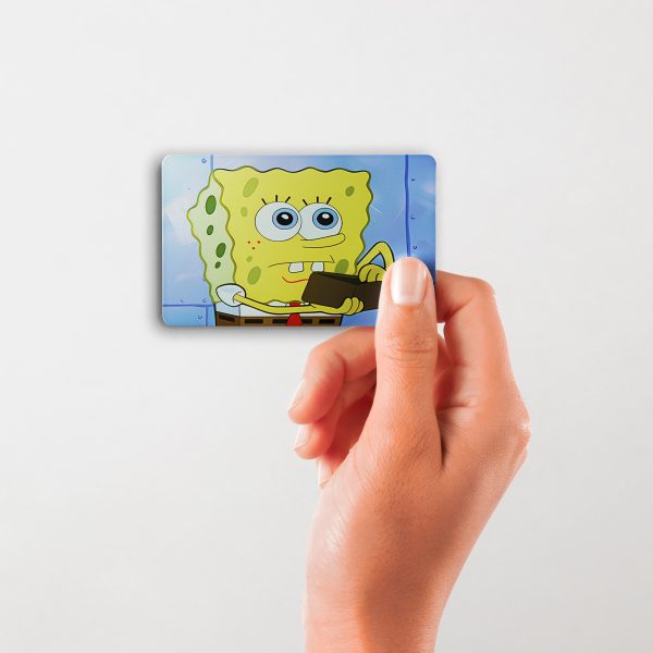 Card Skin Sponge Wallet Meme Sticker Funny Cartoon Bikini Bottom Decal Glossy or Holographic Chip Cut Custom Card Wrap - Image 6