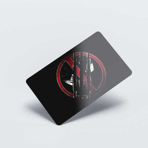 Card Skin Deadpool & Wolverine Slashed Sticker Glossy or Holographic Superhero or Supervillain Comic Cartoon Decal Credit Card Cover - Image 3