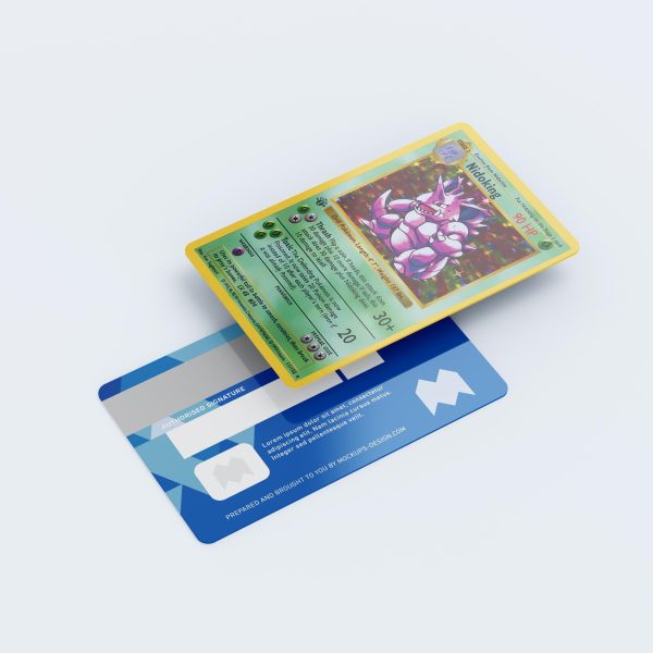 Card Skin Nidoking Base Set First Edition Pokemon Trading Card Game Credit Card Sticker Decal Skin Glossy or Holographic TCG - Image 2