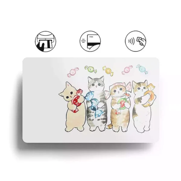 Card Skin Cats and Candy Sticker Cute Kawaii Cat Cartoon Glossy or Holographic