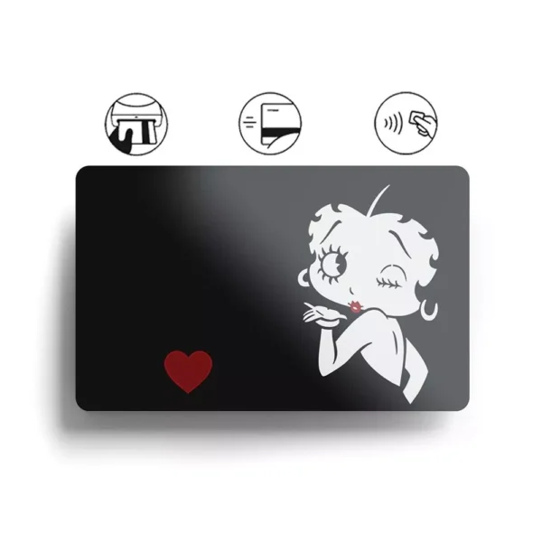 Card Skin Betty Boop Credit Card Sticker Girly Cartoon Decal Cute Heart Skin